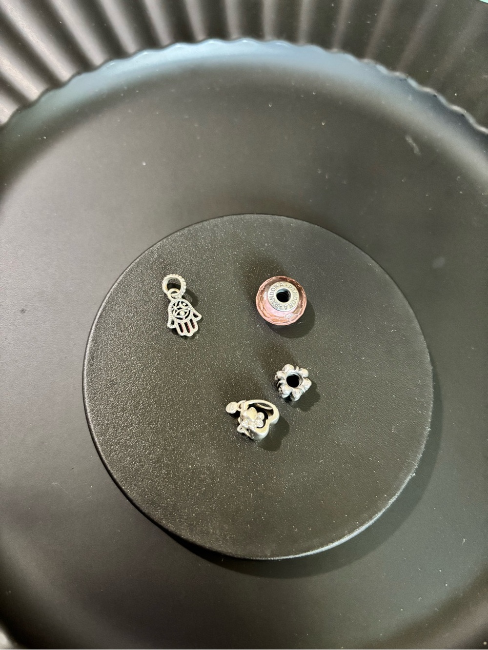 Pandora Pink and Silver Charm Bead Set